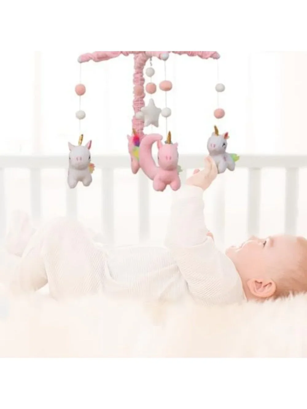 Unicorn Baby Crib Mobile with 35 Lullabies, Volume Control & 28
